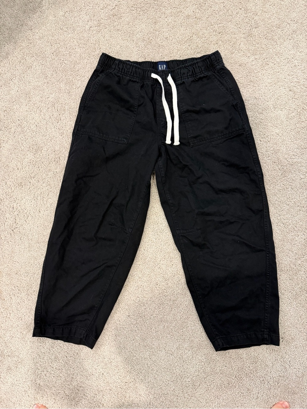 GAP Black Drawstring Barrel Leg Pants